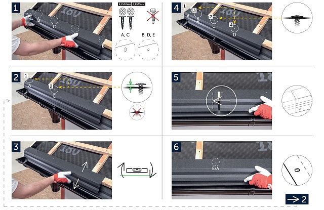 System of Modular Flashings MOD - Eaves flashing PN 80, PN 120