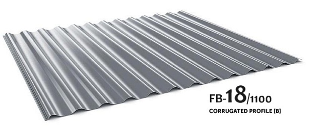 Trapezoidal and facade sheets - FB - 18/1100 facade profile - corrugated sheets