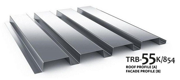 Trapezoidal and facade sheets - TRB - 55K/854 roof profile / facade - trapezoidal sheets