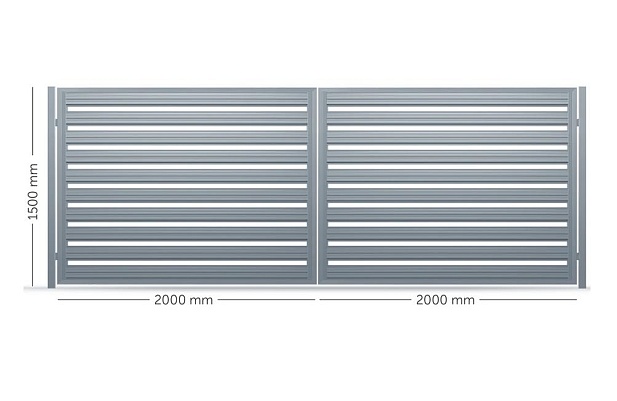 Fence systems - Picket & Rail fences Double leaf gate 02