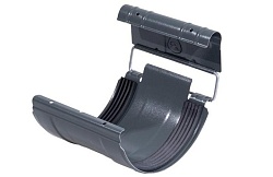 Gutter systems - Gutter joint with rubber seal and clamp Satin