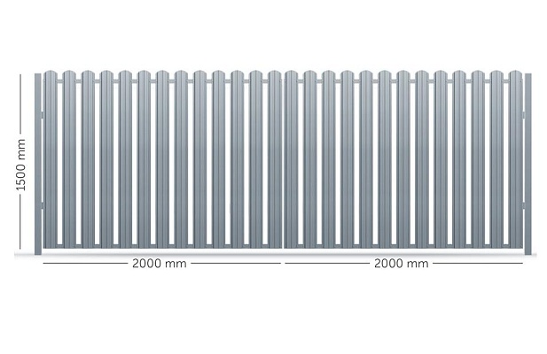 Fence systems - Picket & Rail fences Double leaf gate 01